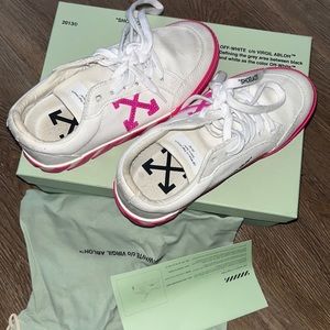 Off white hot pink and white sneakers